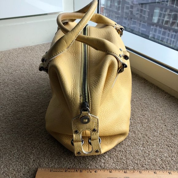 Cole Haan Village Satchel, Yellow Pebble Leather - Picture 5 of 16